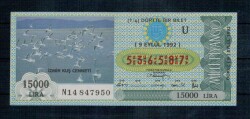 9 Eylül 1992 Çeyrek Bilet PYB1030 - Gökçekoleksiyon