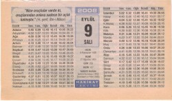 9 Eylül 2008 Takvim Yaprağı EFM(N)2679 - 2
