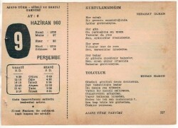 9 Haziran 1960 Ajans Türk Takvim Yaprağı (Şiirli Saatli) EFM(N)1626 - 2