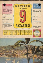 9 Haziran 1975 Takvim Yaprağı - Doğum Günü Hediyesi EFM(N)9246 - Gökçekoleksiyon