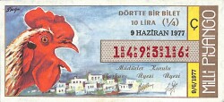 9 Haziran 1977 Piyango Bileti Çeyrek Bilet PYB6181 - Gökçekoleksiyon