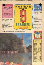 9 Haziran 1980 Takvim Yaprağı - Doğum Günü Hediyesi EFM(N)9126 - Gökçekoleksiyon