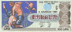 9 Haziran 1981 Piyango Bileti Çeyrek Bilet PYB6357 - Gökçekoleksiyon