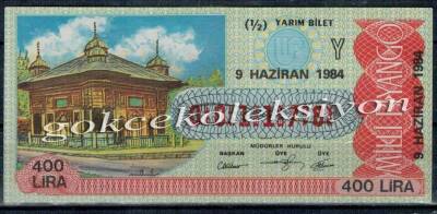9 Haziran 1984 Yarım Bilet PYB1562 - 1