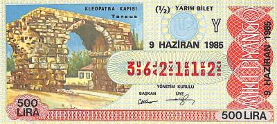 9 Haziran 1985 Piyango Bileti Yarım Bilet PYB6077 - 1