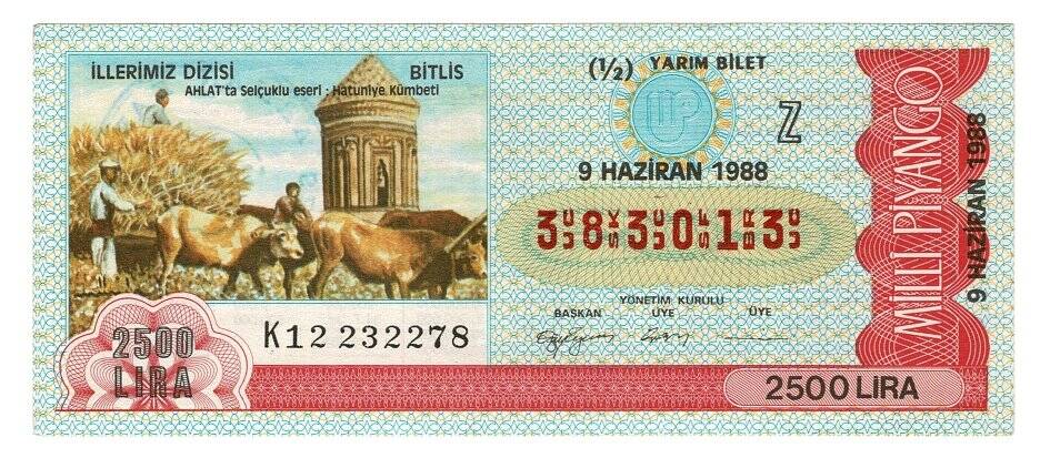 9 Haziran 1988 (12) Yarım Bilet PYB5147 - 1