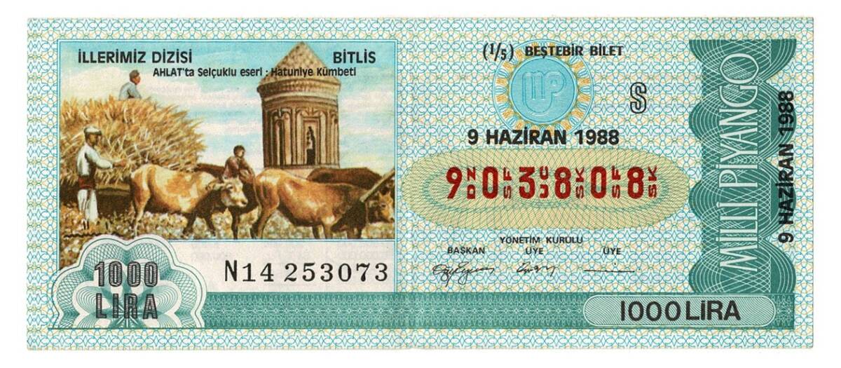 9 Haziran 1988 Beştebir Bilet PYB4331 - 1