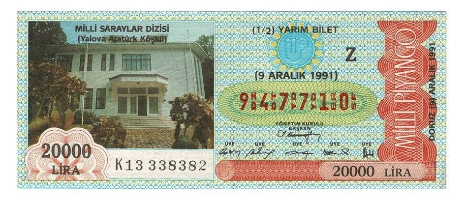 9 Haziran 1991 (12) Yarım Bilet PYB4956 - 1
