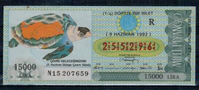 9 Haziran 1992 Dörtte Bir Bilet PYB1998 - 1