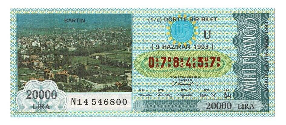 9 Haziran 1993 (14) Dörtte Bir Bilet PYB5130 - 1