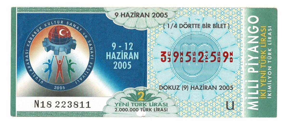 9 Haziran 2005 Çeyrek Bilet PYB4365 - 1