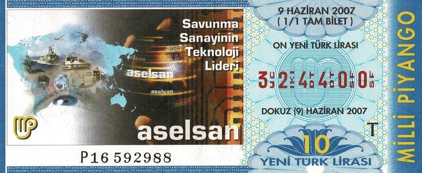 9 Haziran 2007 (T) Aselsan (11) Tam Bilet PYB5759 - 1