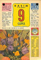 9 Kasım 1979 Takvim Yaprağı - Doğum Günü Hediyesi EFM(N)11665 - Gökçekoleksiyon