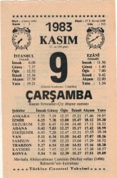 9 Kasım 1983 Takvim Yaprağı EFM(N)3953 - 2
