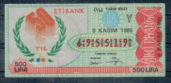 9 Kasım 1985 Yarım Bilet PYB208 - Gökçekoleksiyon