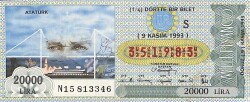 9 Kasım 1993 Piyango Bileti Dörtte Bir Bilet PYB6593 - Gökçekoleksiyon