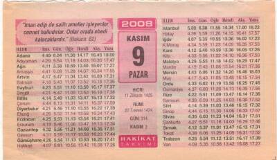 9 Kasım 2008 Takvim Yaprağı EFM(N)3893 - 1