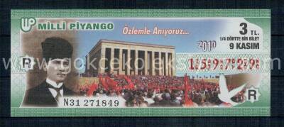 9 Kasım 2010 Çeyrek Bilet PYB1359 - 1