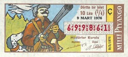 9 Mart 1976 Piyango Bileti Çeyrek Bilet PYB6161 - Gökçekoleksiyon