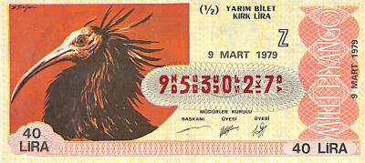 9 Mart 1979 Piyango Bileti Yarım Bilet PYB6236 - 1
