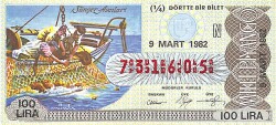 9 Mart 1982 Piyango Bileti Çeyrek Bilet PYB6406 - Gökçekoleksiyon