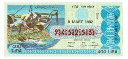 9 Mart 1982 Tam Bilet PYB4257 - 1
