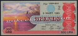 9 Mart 1983 Yarım Bilet PYB2332 - Gökçekoleksiyon