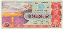 9 Mart 1983 Yarım Bilet PYB3450 - Gökçekoleksiyon