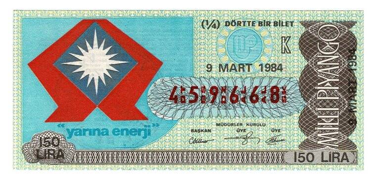 9 Mart 1984 (14) Dörtte Bir Bilet PYB5233 - 1