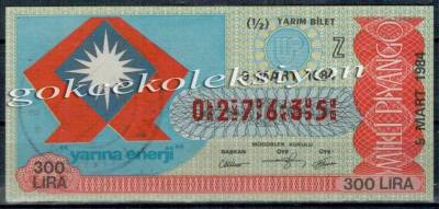 9 Mart 1984 Yarım Bilet PYB1556 - 1