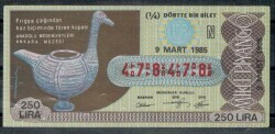 9 Mart 1985 Piyango Bileti Çeyrek Bilet PYB231 - Gökçekoleksiyon