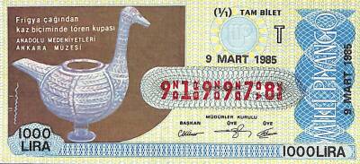 9 Mart 1985 Piyango Bileti Tam Bilet PYB6138 - 1