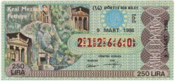 9 Mart 1986 Piyango Bileti Çeyrek Bilet PYB3317 - Gökçekoleksiyon