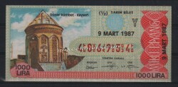9 Mart 1987 Yarım Bilet PYB1649 - Gökçekoleksiyon