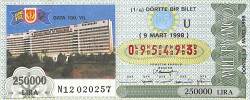 9 Mart 1998 Piyango Bileti Dörtte Bir Bilet PYB6781 - Gökçekoleksiyon