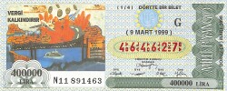 9 Mart 1999 Piyango Bileti Dörtte Bir Bilet PYB6536 - Gökçekoleksiyon