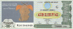 9 Mart 2000 Piyango Bileti Dörtte Bir Bilet PYB6568 - Gökçekoleksiyon