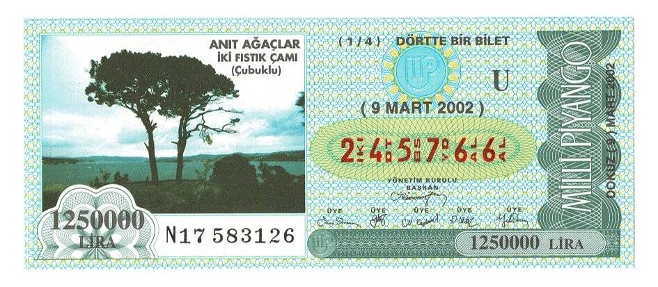 9 Mart 2002 (14) Dörtte Bir Bilet PYB4838 - 1