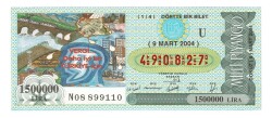 9 Mart 2004 (14) Dörtte Bir Bilet PYB4782 - Gökçekoleksiyon