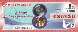 9 Mart 2012 (Z) 8 Mart Dünya Kadınlar Günü (12) Yarım Bilet PYB5792 - Gökçekoleksiyon