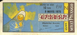 9 Mayıs 1975 Piyango Bileti Çeyrek Bilet PYB6152 - Gökçekoleksiyon