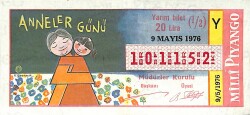 9 Mayıs 1976 Piyango Bileti Yarım Bilet PYB6159 - Gökçekoleksiyon