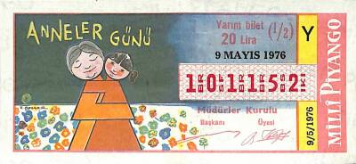 9 Mayıs 1976 Piyango Bileti Yarım Bilet PYB6159 - 1