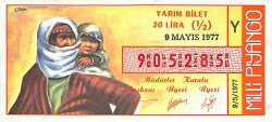 9 Mayıs 1977 Piyango Bileti Yarım Bilet PYB6184 - Gökçekoleksiyon