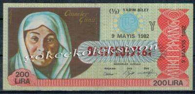 9 Mayıs 1982 Yarım Bilet PYB2574 - 1
