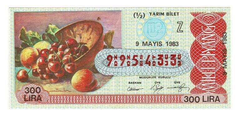 9 Mayıs 1983 (12) Yarım Bilet PYB5327 - 1