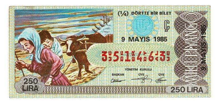 9 Mayıs 1985 (14) Dörtte Bir Bilet PYB5040 - 1