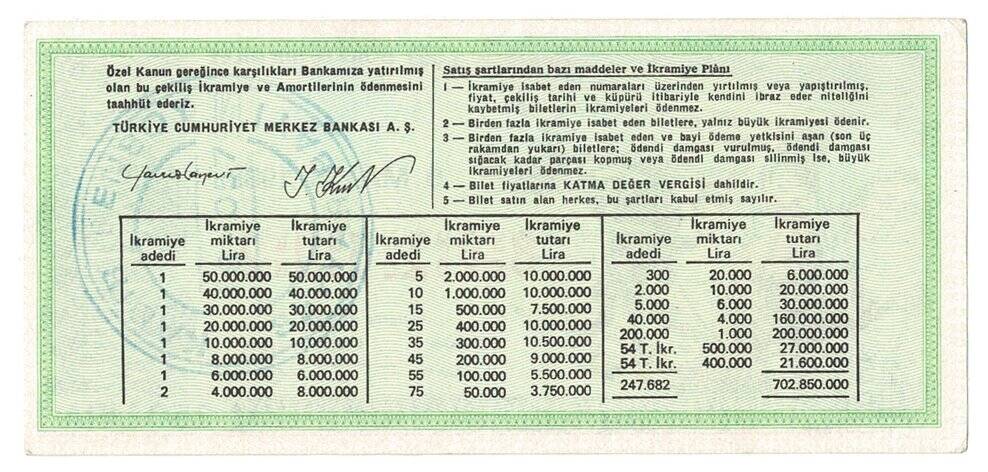 9 Mayıs 1985 Çeyrek Bilet PYB4307 - 2