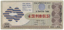 9 Mayıs 1986 Piyango Bileti Çeyrek Bilet PYB3299 - Gökçekoleksiyon