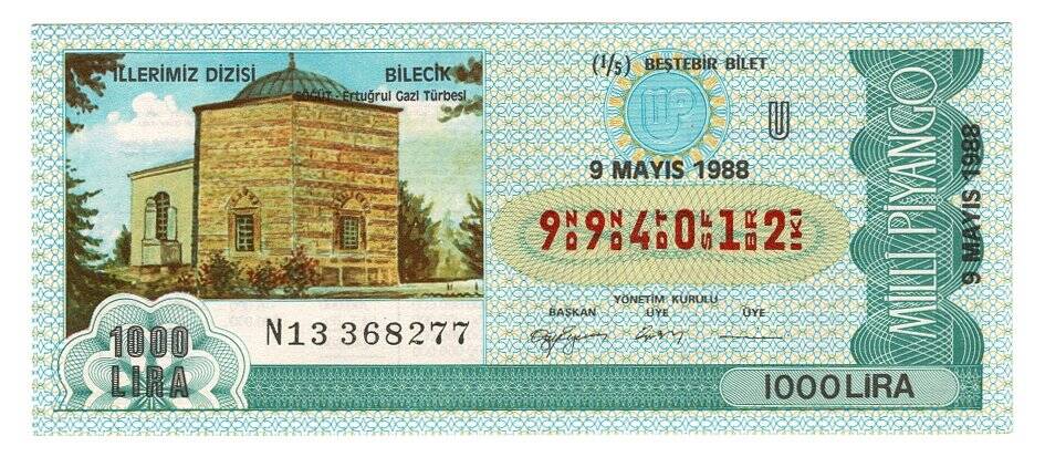 9 Mayıs 1988 (15) Beşte Bir Bilet PYB5160 - 1